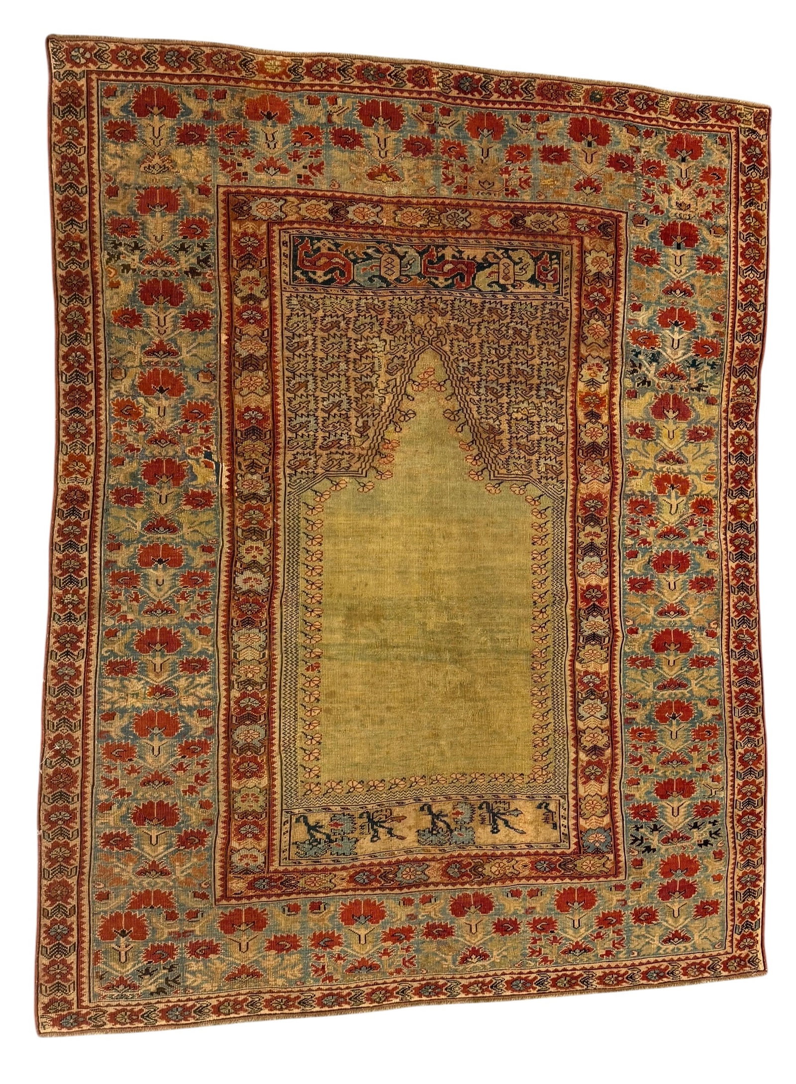 Early 20thC Anatolian Ghiordes Prayer Rug 5' 5" x 4' 4" (1 of 18)