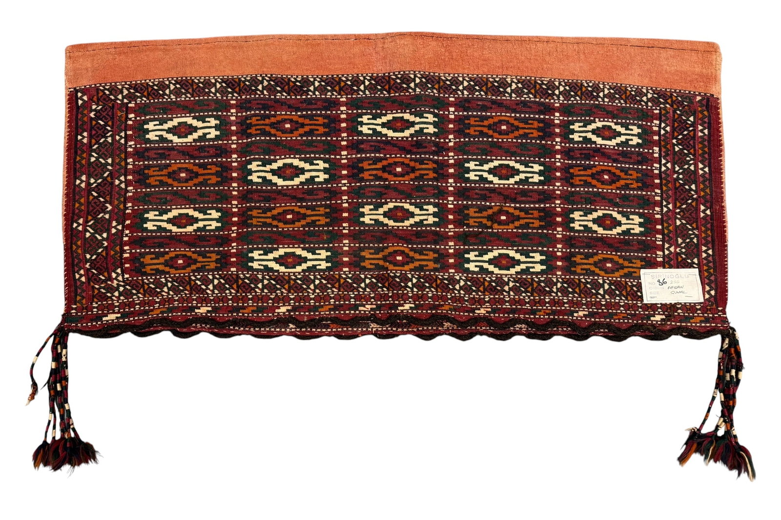 Vintage Turkmen Woven Chuval Wool Rug Travel Bag Pillowcase (1 of 8)