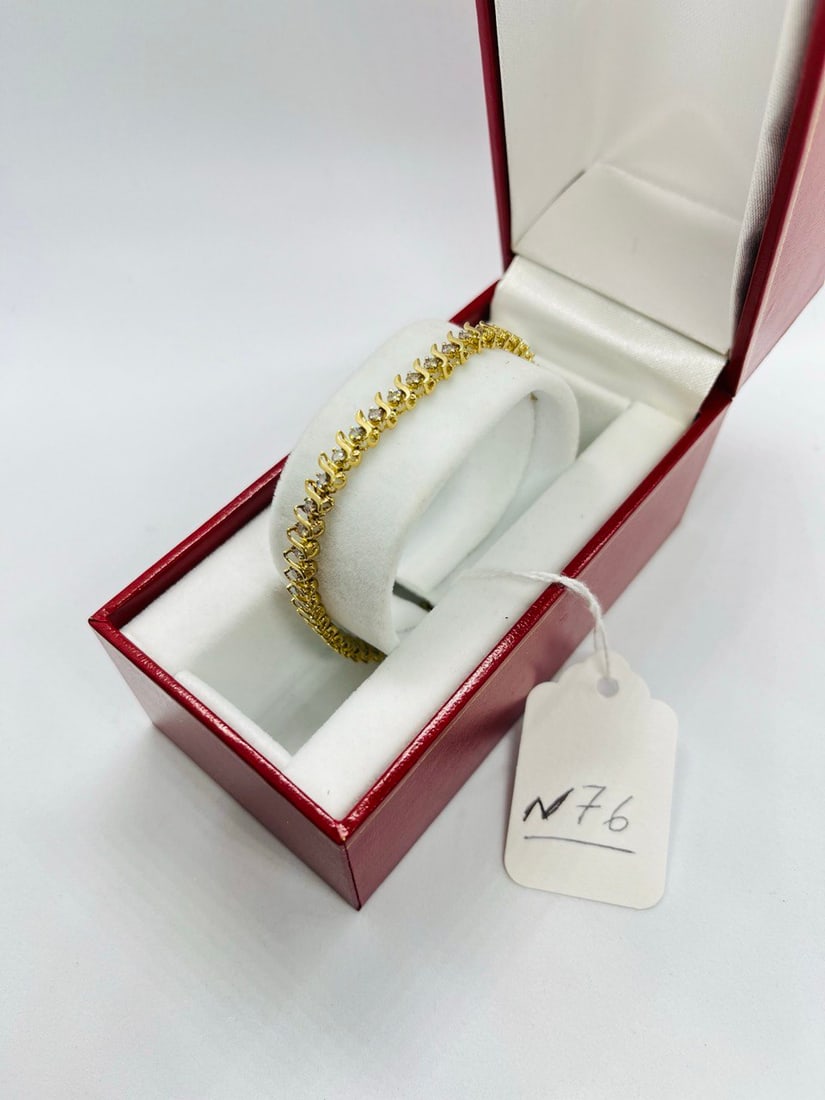 TENNIS BRACLET: 14K TENNIS BRACLET 7 INCH YELLOW GOLD 1CTTW DIAMOND SI1 QUALITY