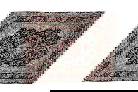 persian tabriz rug 1144233: handmade persian tabriz rug DESIGN: Medallion background black rder red dimensions 7.11 x10.3