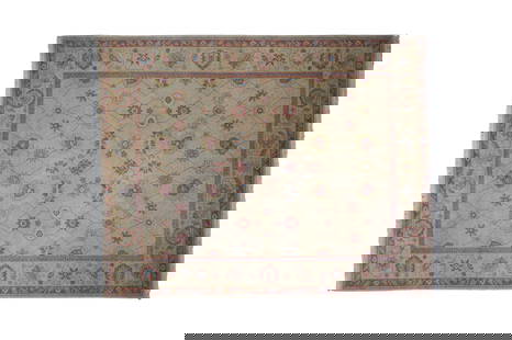 persian tabriz rug 1144263: handmade persian tabriz rug DESIGN:all over motif background cream border cream dimensions 8. 1 x10.2