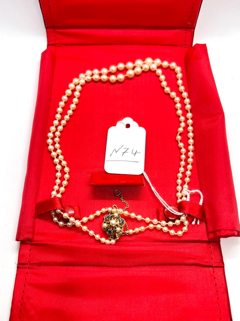 14K CLASP PEARL: 14K CLASP PEARL - CULTER PEARL 16 INCH NICE CLRAN PEARLS