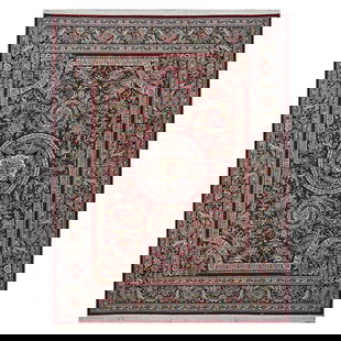 persian tabriz rug 1144228: handmade persian tabriz rug DESIGN: Medallion BACKGRAUND: RED BORDER:NAVY