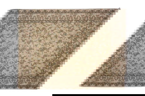 persian tabriz rug 1144237: handmade persian tabriz rug design: wool & silk DESIGN:all over motif backgraund:tan border:tan
