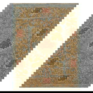 Turkey RUG 1140366: William Morris Donegal Carpet Light Blue and Rust 4&#215;6 area rug DIMENSIONS: 4.4&#215;5.7