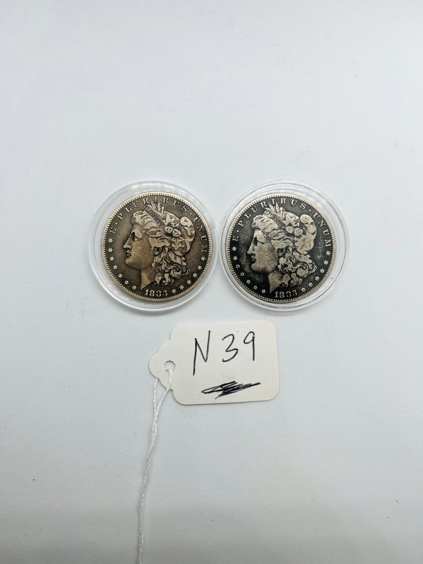 SILVER ONE DOLLER United States of America Liberty coins: 2 ladies liberty one dollar siver 1883