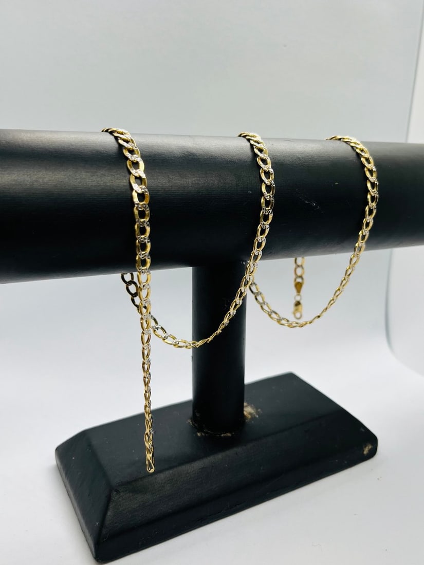 GOLD NECLACE 10K: GOLD NECLACE 10K TWO TONE 24 INCH