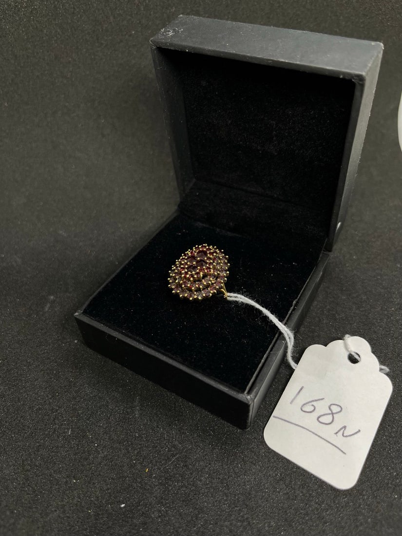 18K YELLOW GOLD: 18K YELLOW LADIES GOLD GARNET STONE 2CTTW APORT SIZE6