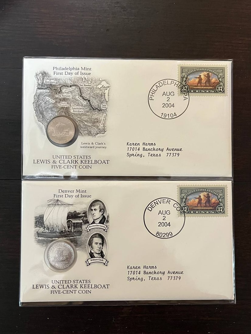 ten new U.S, five cent coins 2004-2006 (1 of 5)