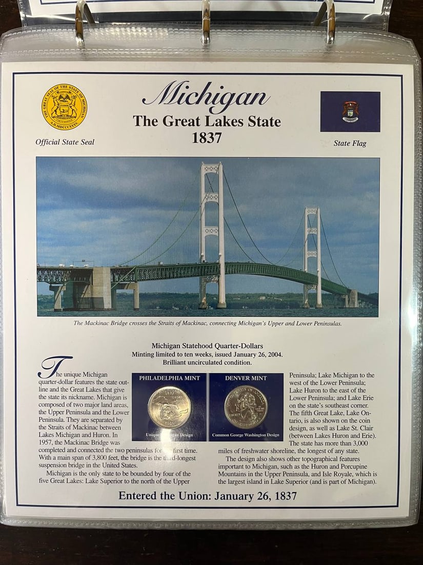 STATEHOOD QUARTERS COLLECTION: FIFTY UNIQUE COINS HONORING THE FIFTY STATES OF THE UNION_ TOTAL 31