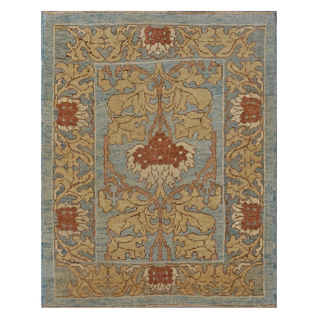 Turkey RUG 1140366: William Morris Donegal Carpet Light Blue and Rust 4×6 area rug Actual Size: 4.4×5.7