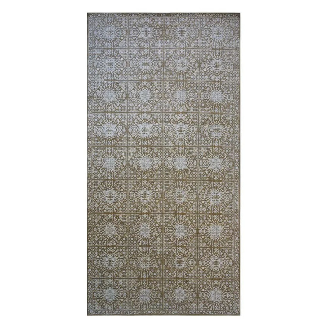 Modern Wool & Silk 1143932: 21st Century Modern Wool & Silk 9×18 White & Tan Handmade Area Rug Collection: Marakesh Origin: India Actual size: 8’9″ x 17’8″