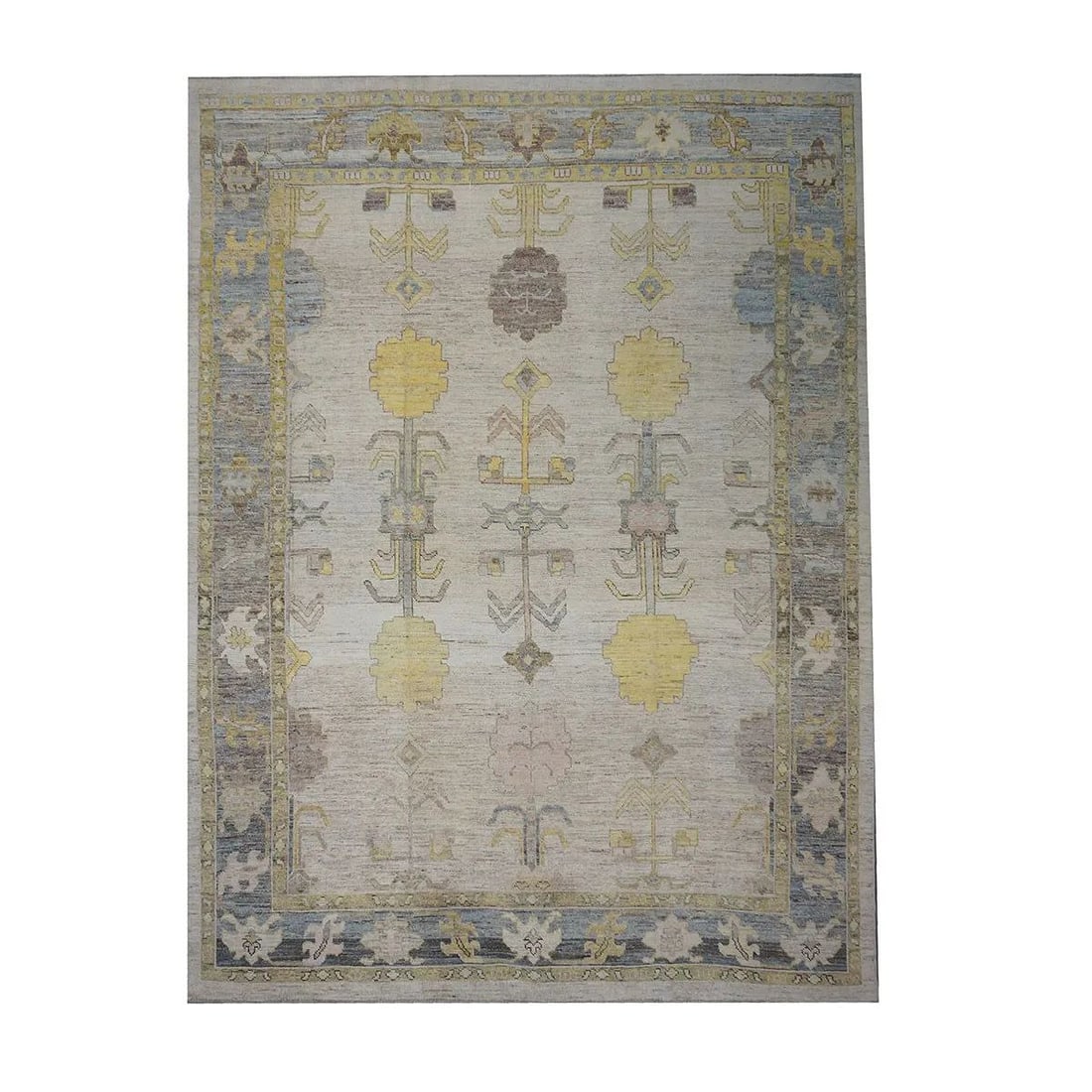 Vintage Persian Tabriz 1144055: Vintage Persian Tabriz Wool & Silk 6×9 Mauve & Green Area Rug Actual size: 6’8″ x 9’8″