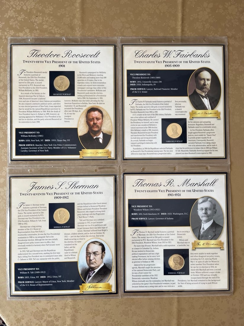 THE U.S VICE PRESIDENTS MEDAL COLLECTION: THE U.S VICE PRESIDENTS MEDAL COLLECTION 25 COINS PAGE