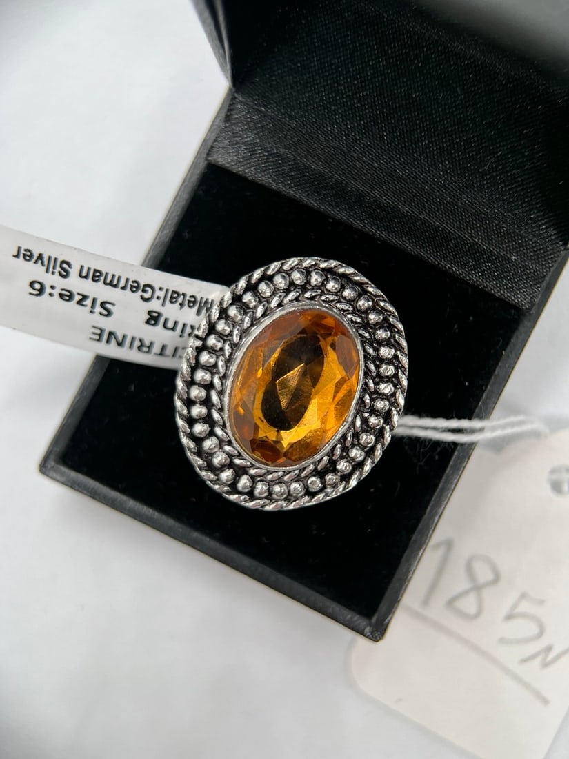 CITRINE STONE SILVER RING (1 of 3)