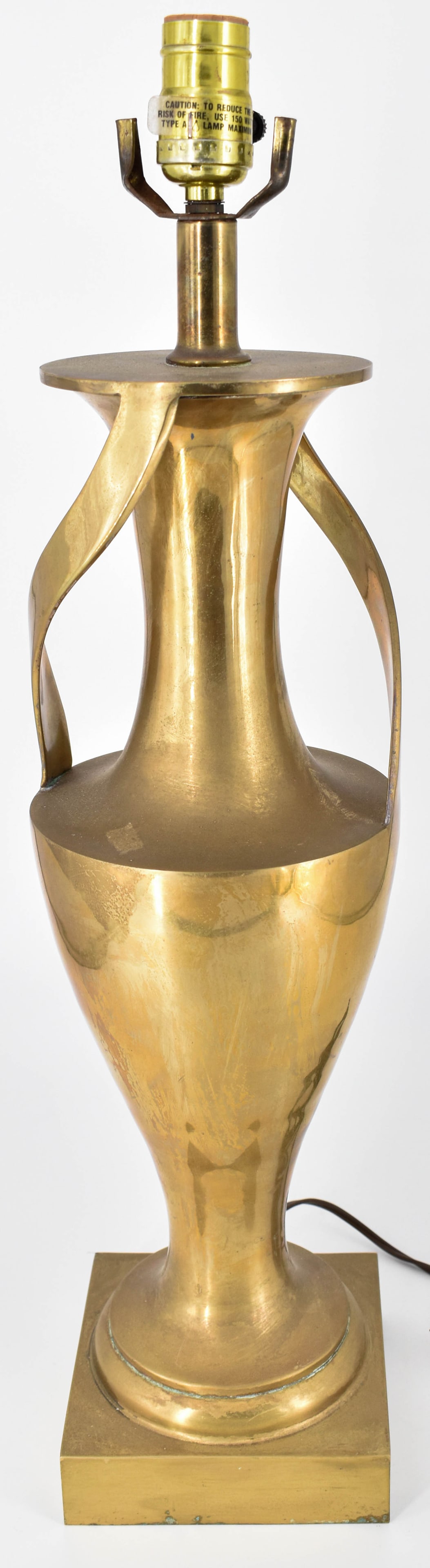 Vintage Brass MCM Spiral Handle Table Lamp (1 of 6)