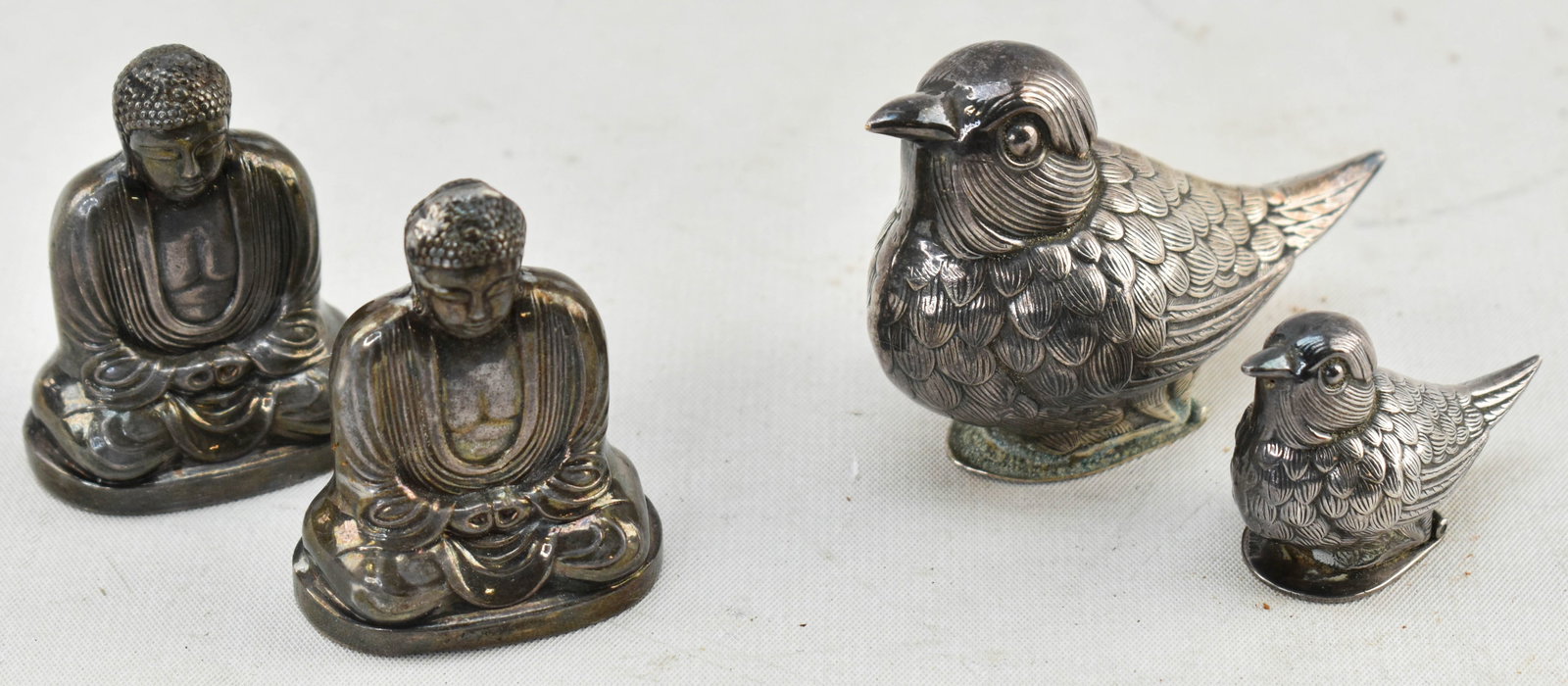 Sterling Buddhas, Silverplate Birds S&P Shakers (1 of 9)