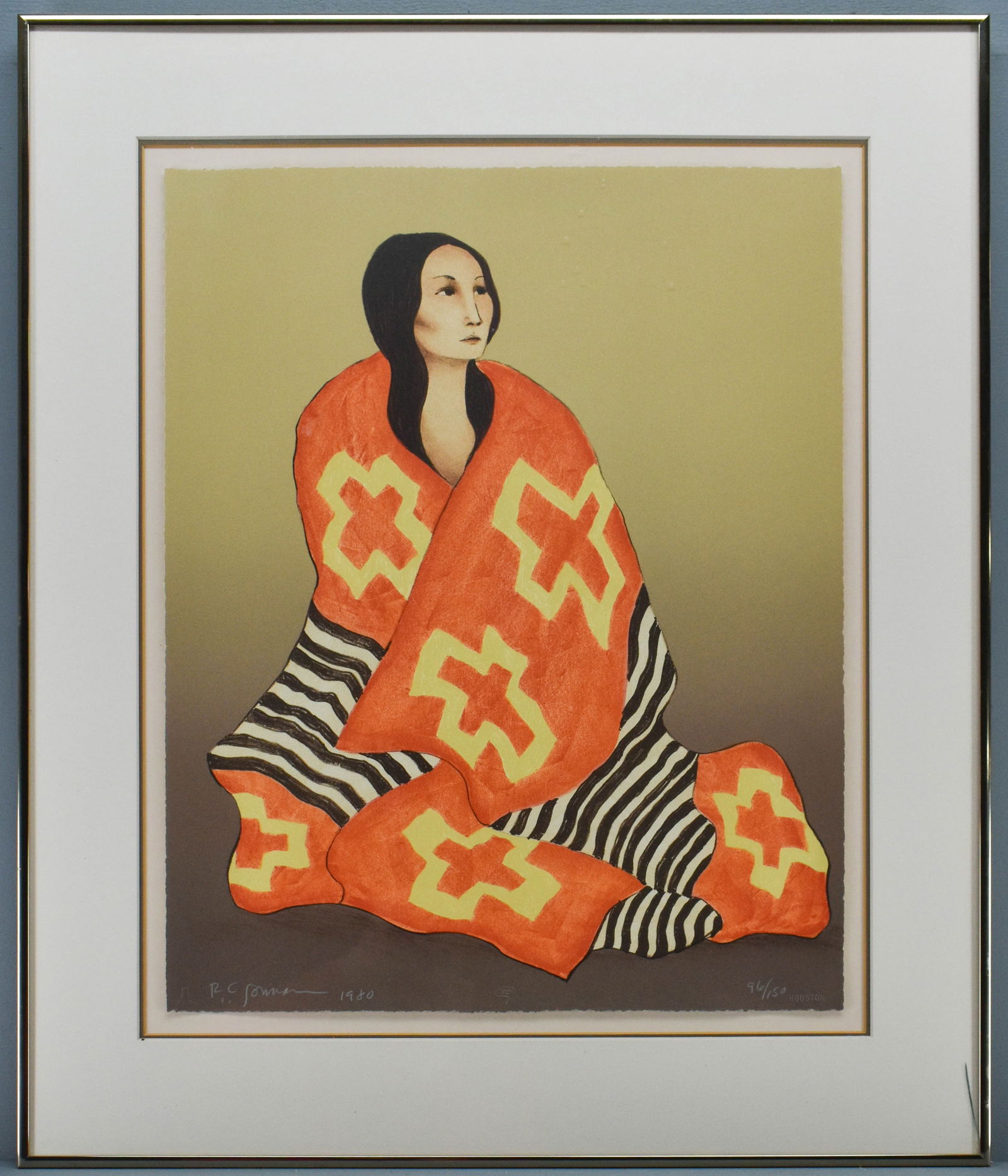 R.C. Gorman Hand Signed Chief's Blanket Print (1 of 8)