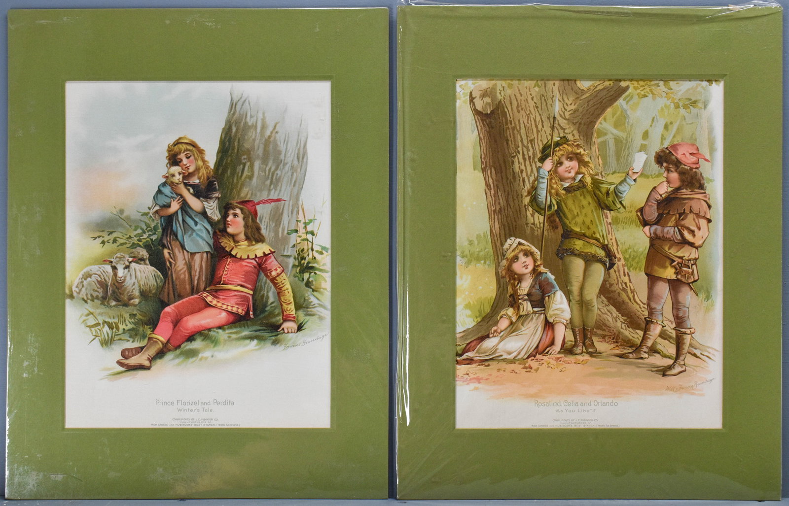 Pair Vintage Shakespeare Prints, Artwork by Frances Brundage (1 of 9)