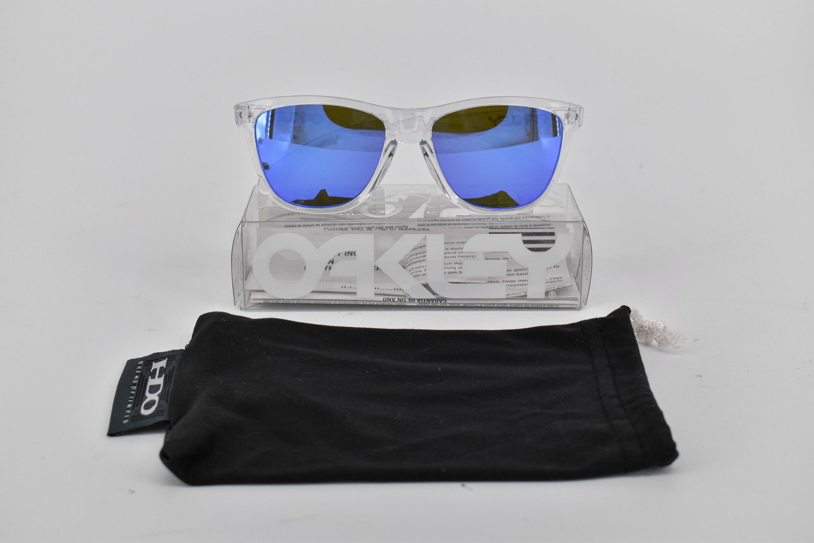 Oakley Frogskin Sunglasses, Polished Clear/Violet Iridium (1 of 7)