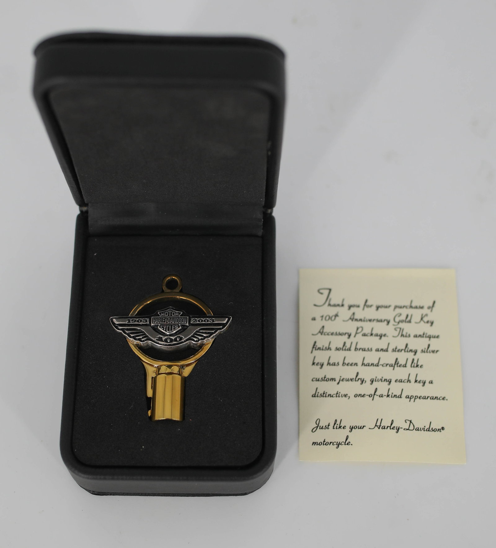 Harley Davidson 100th Anniversary Solid Brass & Sterling Key (1 of 4)