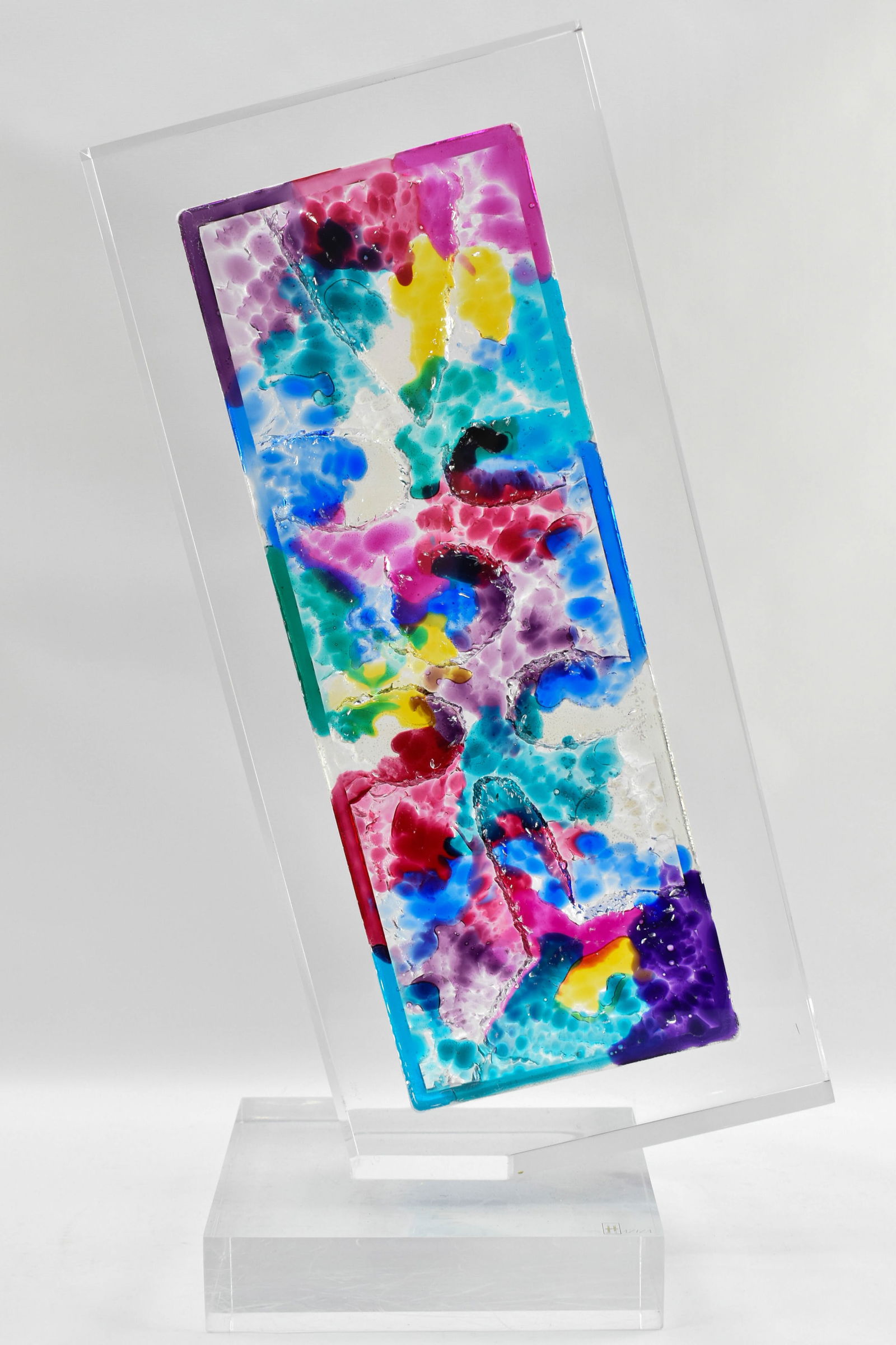 Shlomi Haziza, Signed Colorful Abstract Lucite Sculpture (1 of 13)