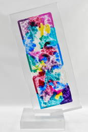Shlomi Haziza, Signed Colorful Abstract Lucite Sculpture