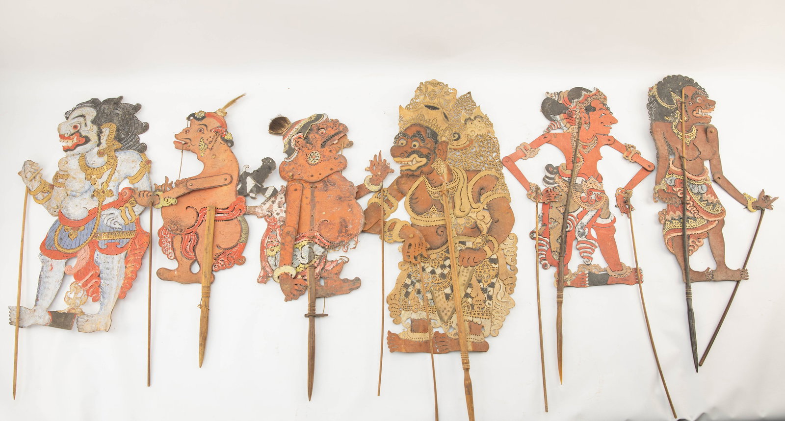 6 Vintage Balinese Wayang Leather Shadow Puppets (1 of 11)