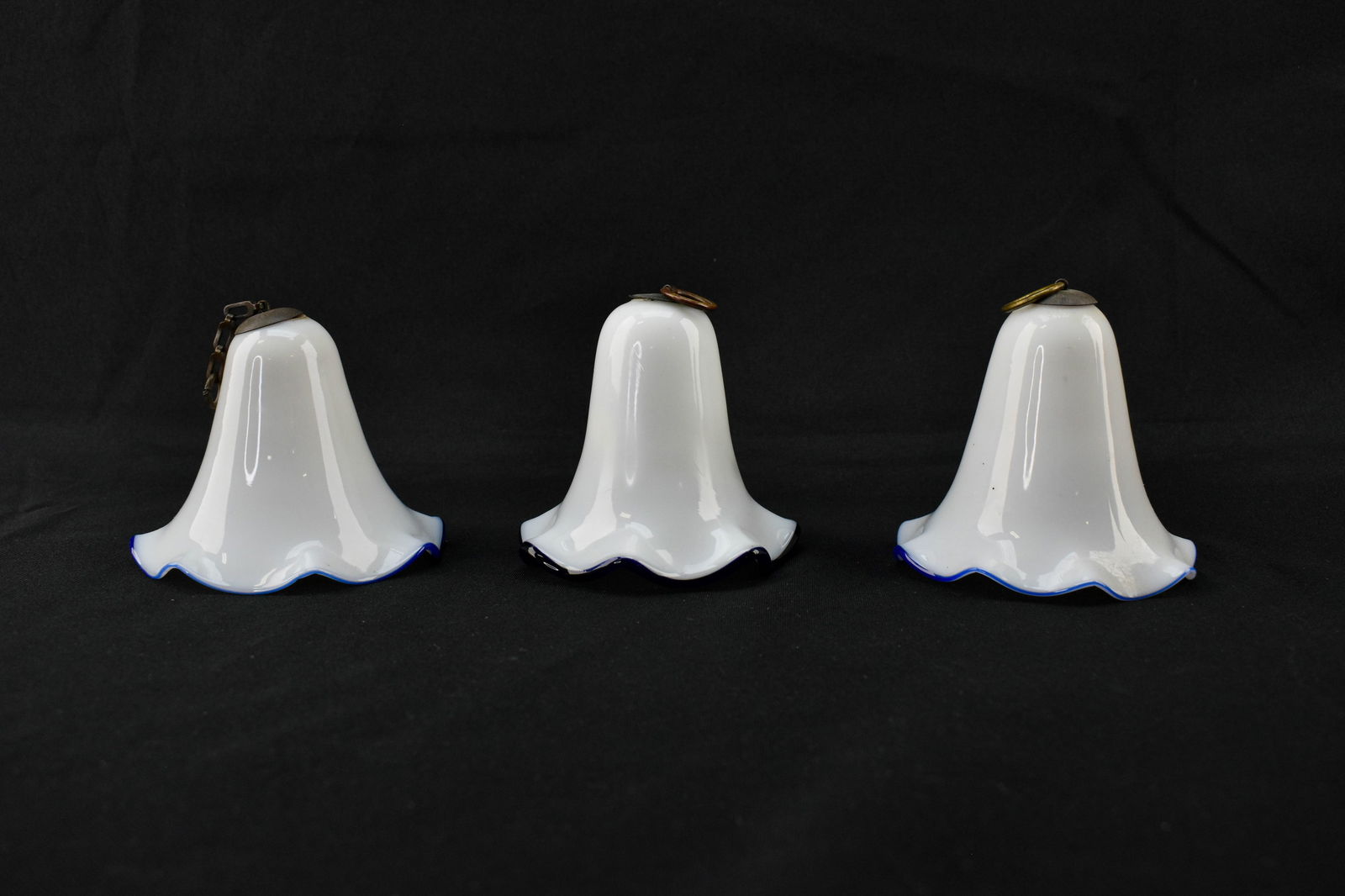 3 Vintage Milk Glass Smoke Bells for Oil Lamp (1 of 9)