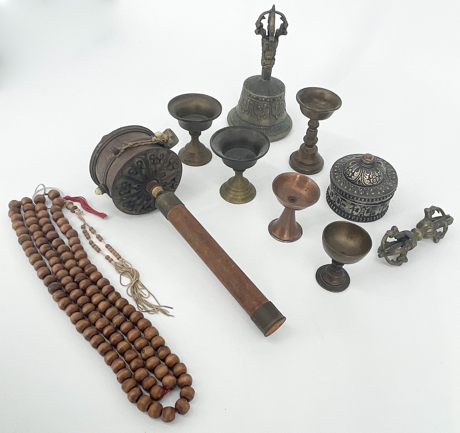 Grp 10 Tibetan Buddhist Metal & Wood Objects (1 of 8)