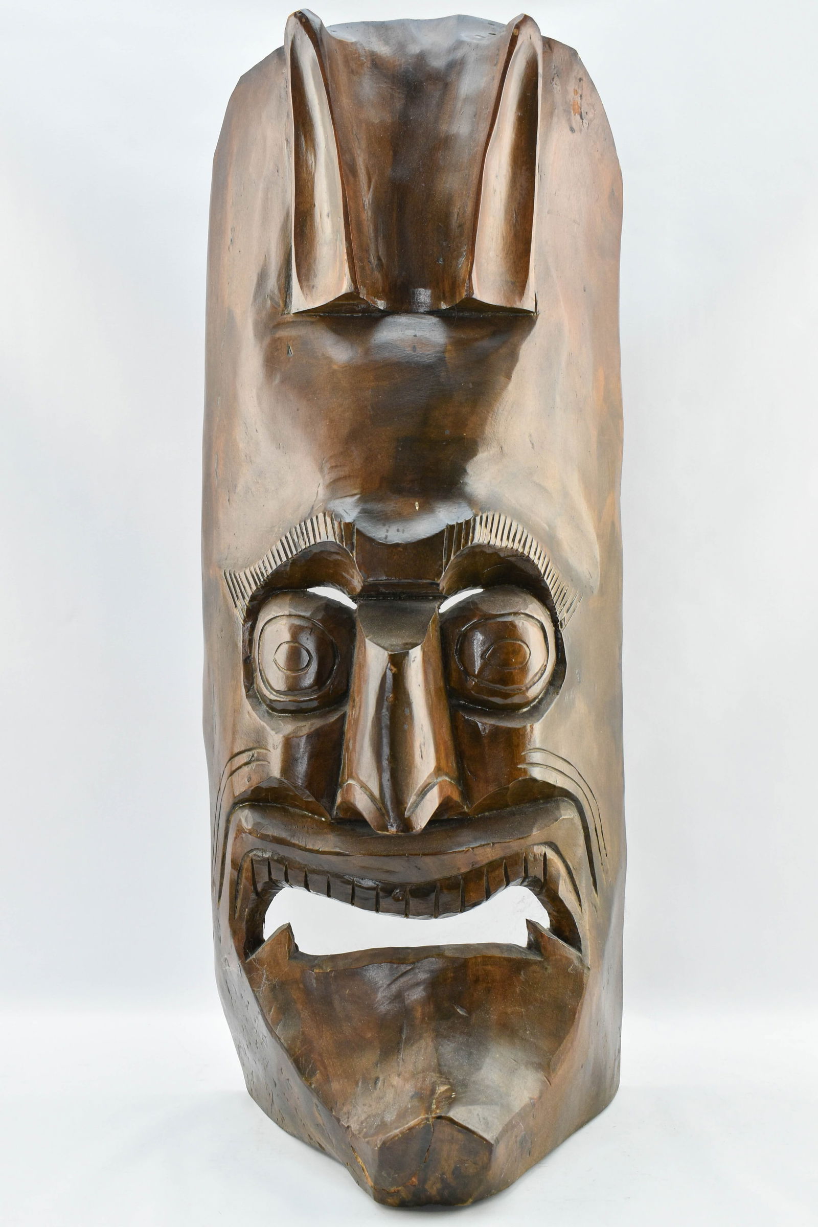 Polynesian Tiki Style Large Carved Wooden Mask (1 of 6)