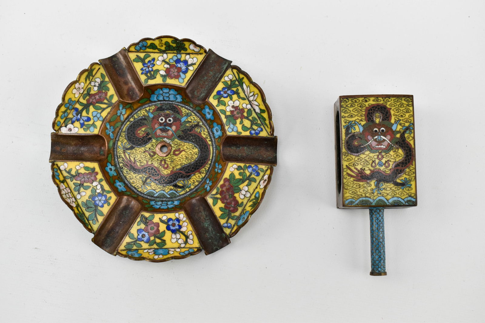 Antique Cloisonne Ashtray and Matchbox (1 of 12)