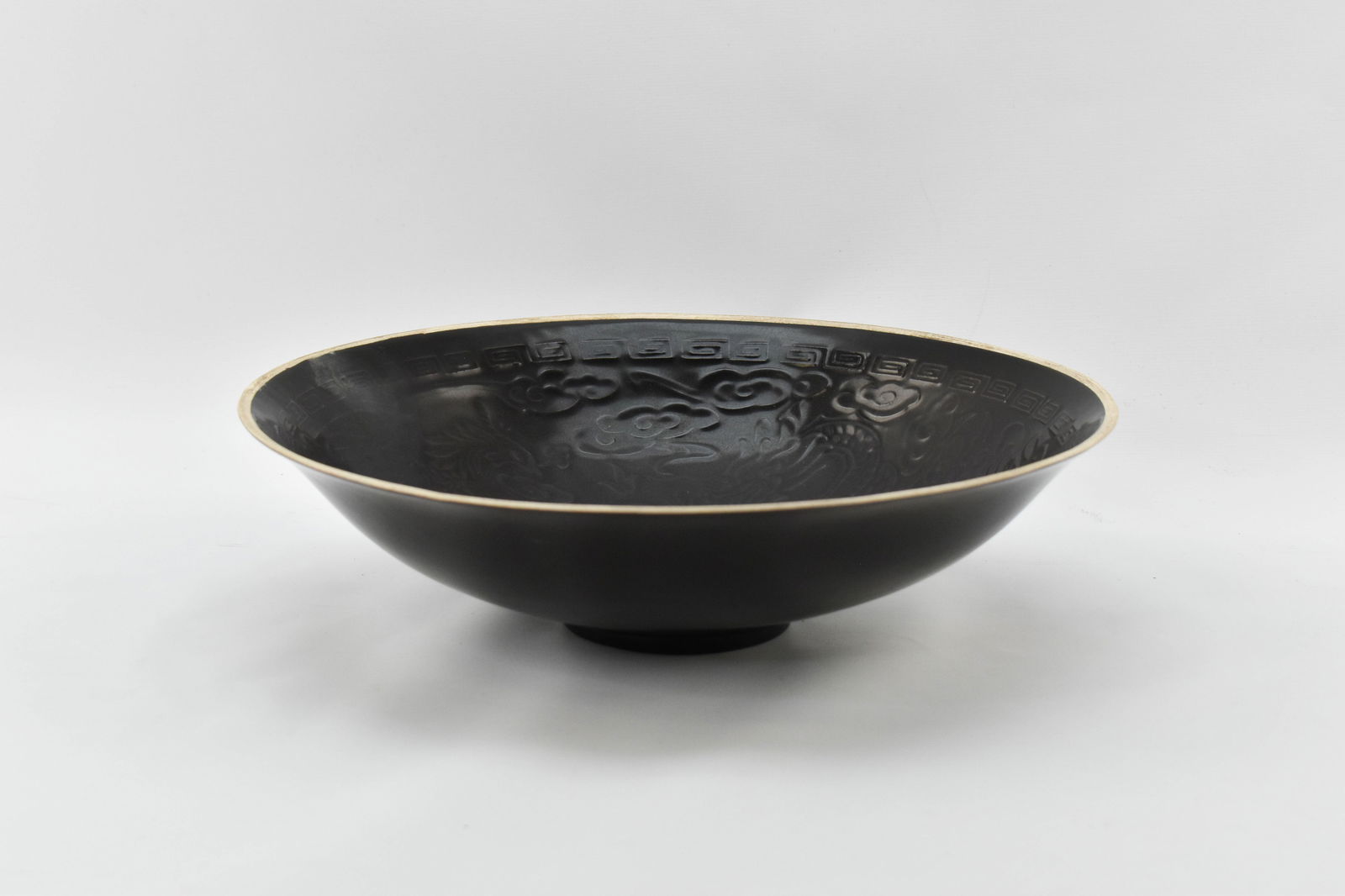 Black Glazed Ding Style Ceramic Bowl (1 of 11)