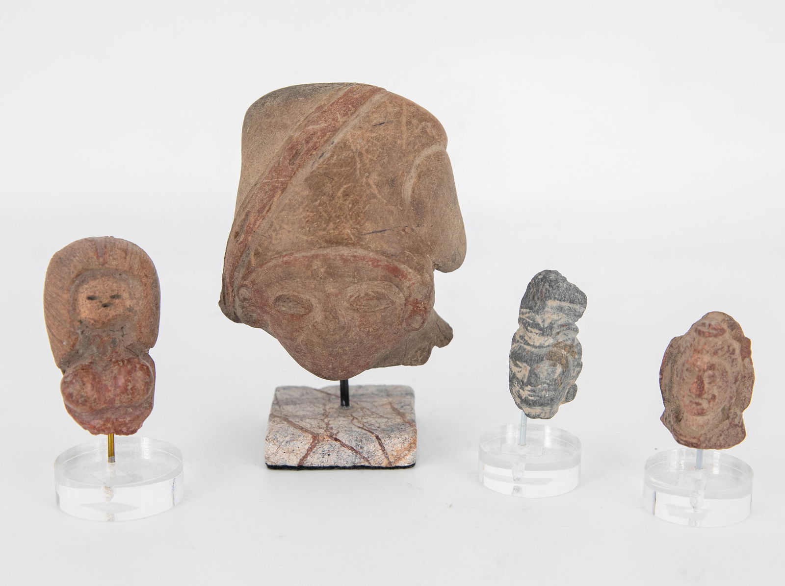 Four Gandharan Bodhisattva Head Fragments (1 of 7)