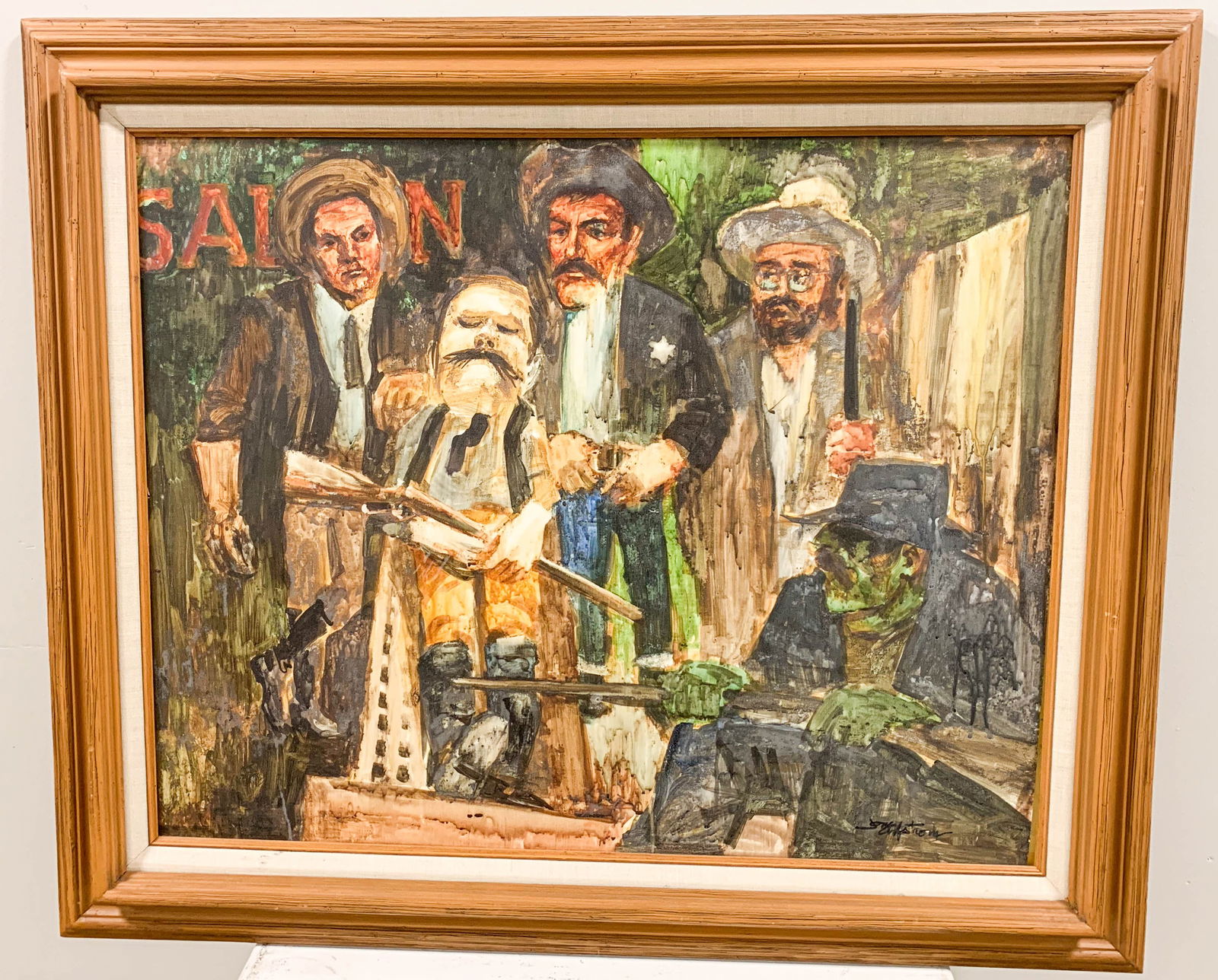 Felon's Fate Watercolor Painting, Sgd. Arfstrom (1 of 7)