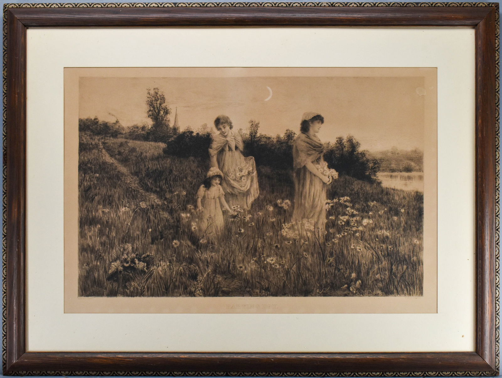 Framed Parting Day Etching After C. D. Clements (1 of 9)