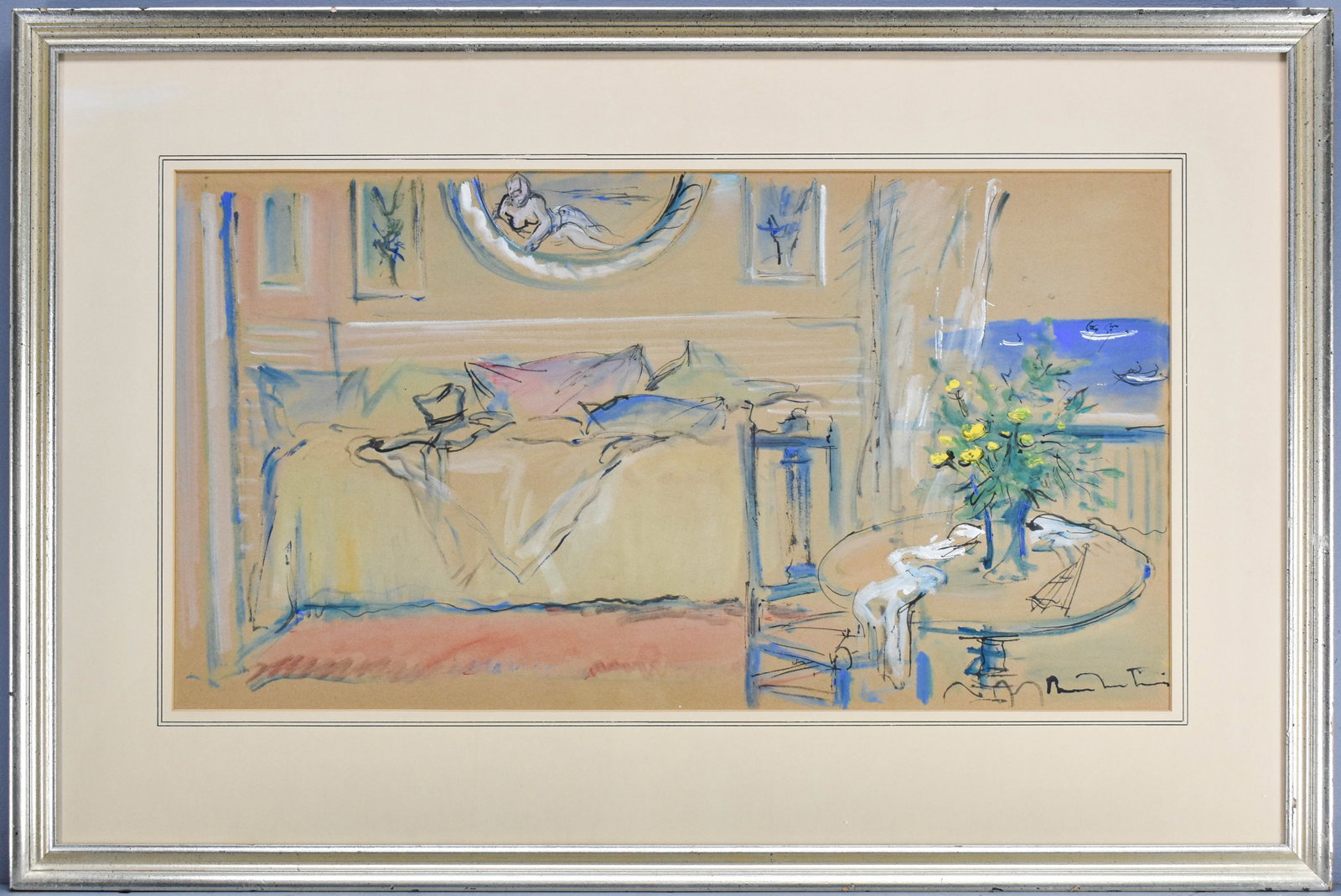 Original Bruno Martini Tempera Artwork Titled Interior (1 of 8)