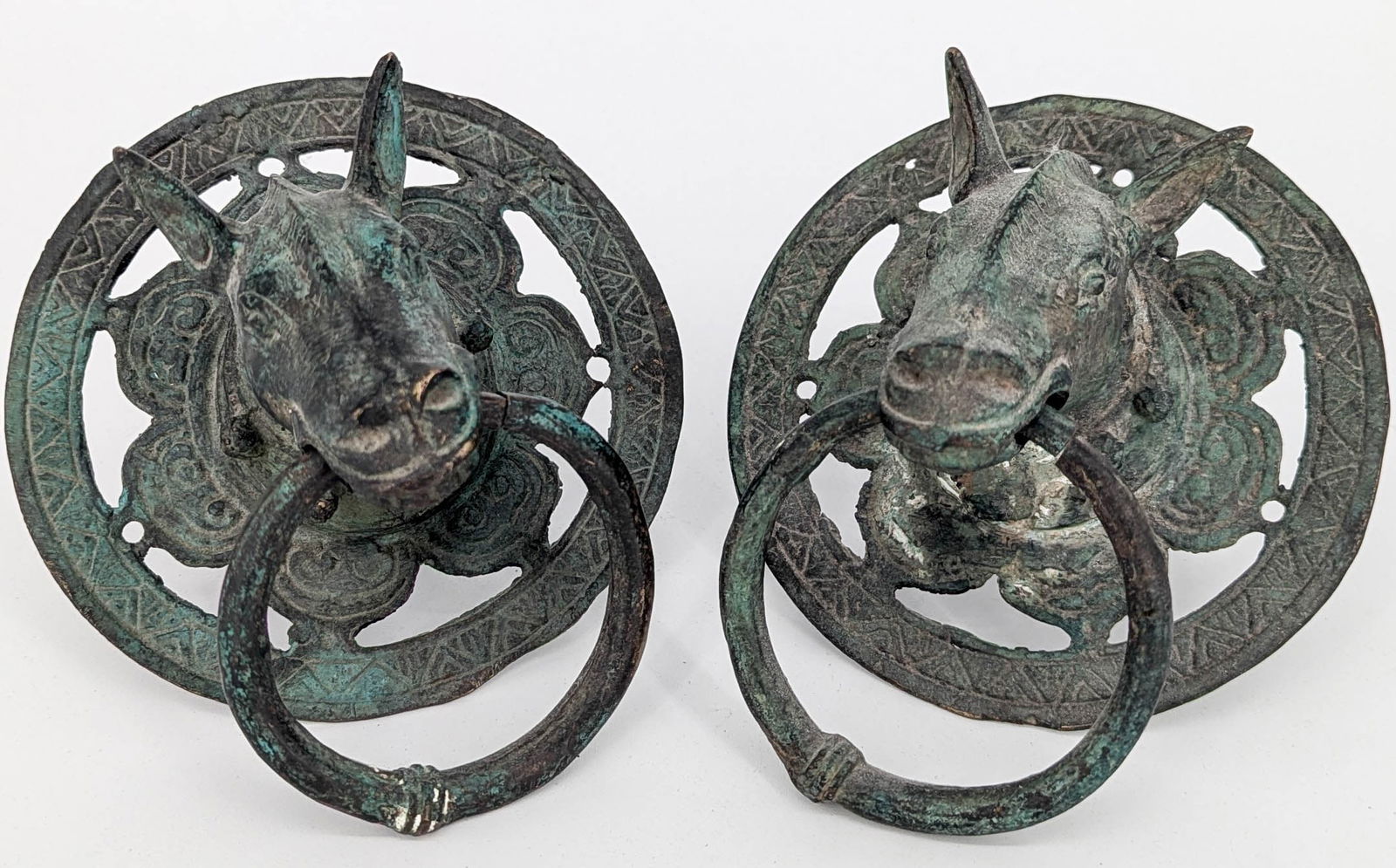 Pair of Antique Bronze Horse Door Knockers (1 of 5)