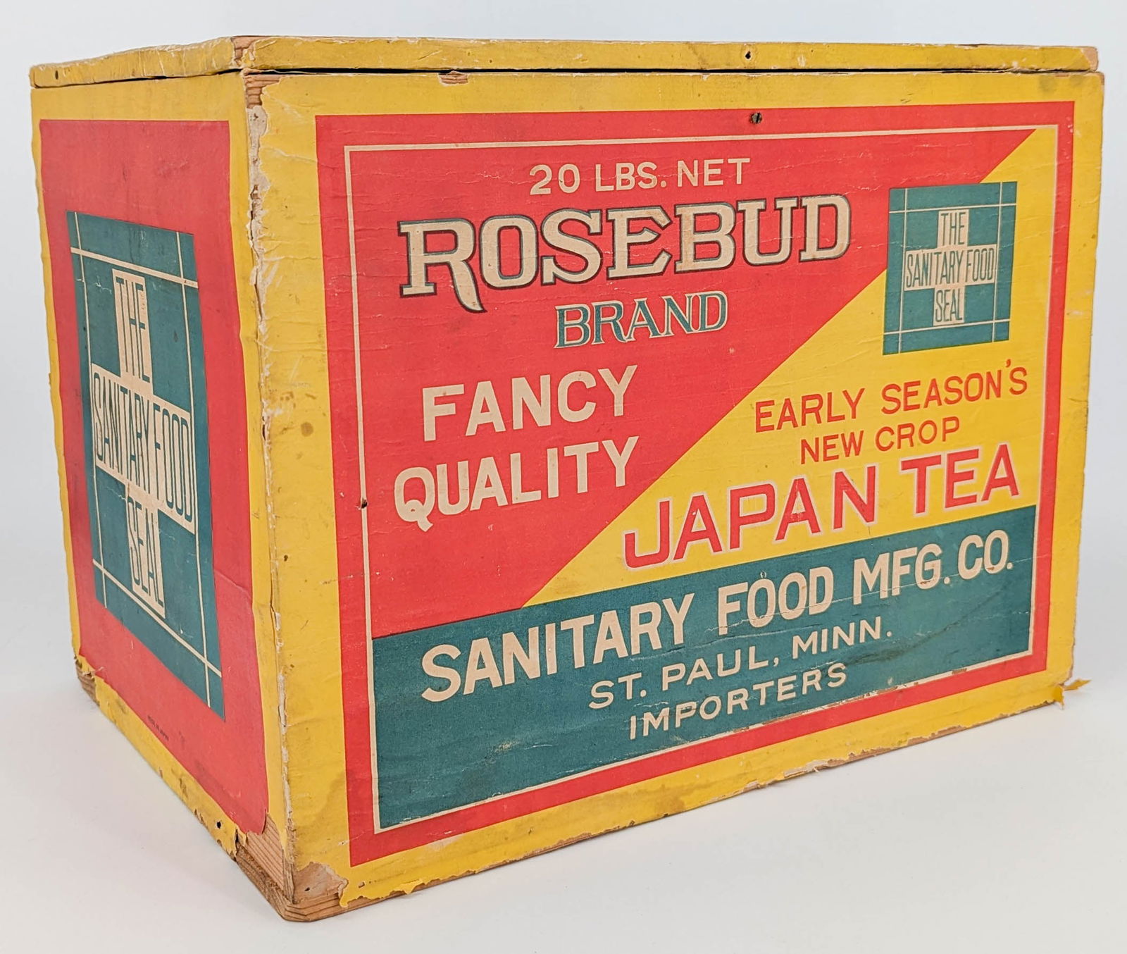 Wooden Rosebud Japanese Tea Shipping Crate Box (1 of 8)