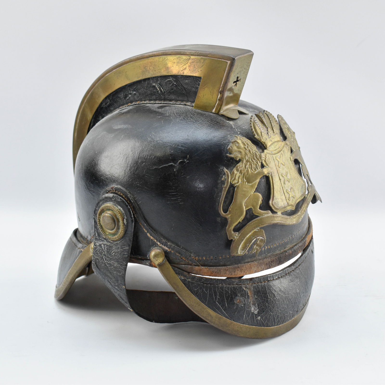 Antique Leather Firefighter's Helmet (1 of 11)