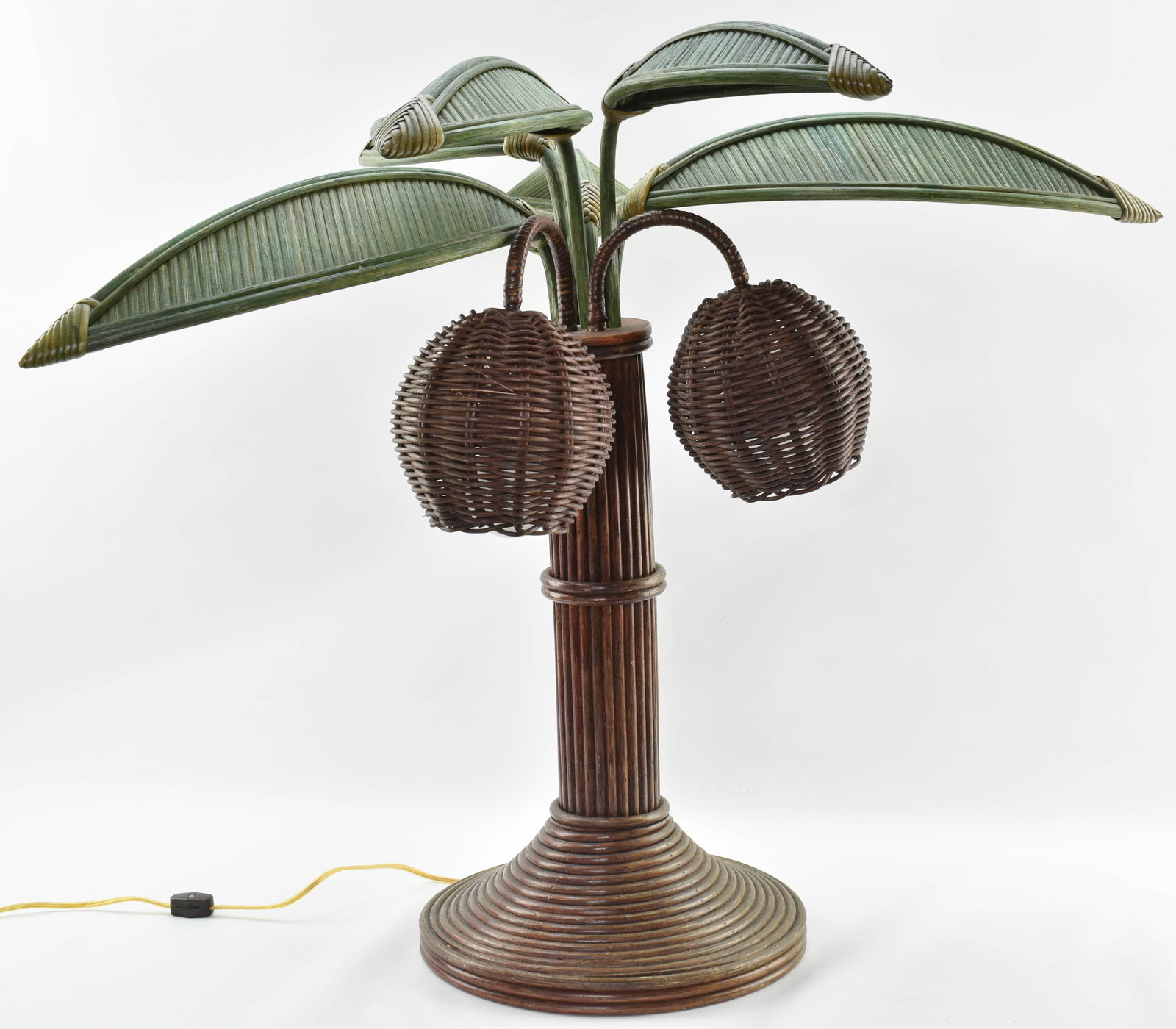 Rattan Palm Tree Table Lamp, Style of Mario Lopez Torres (1 of 11)