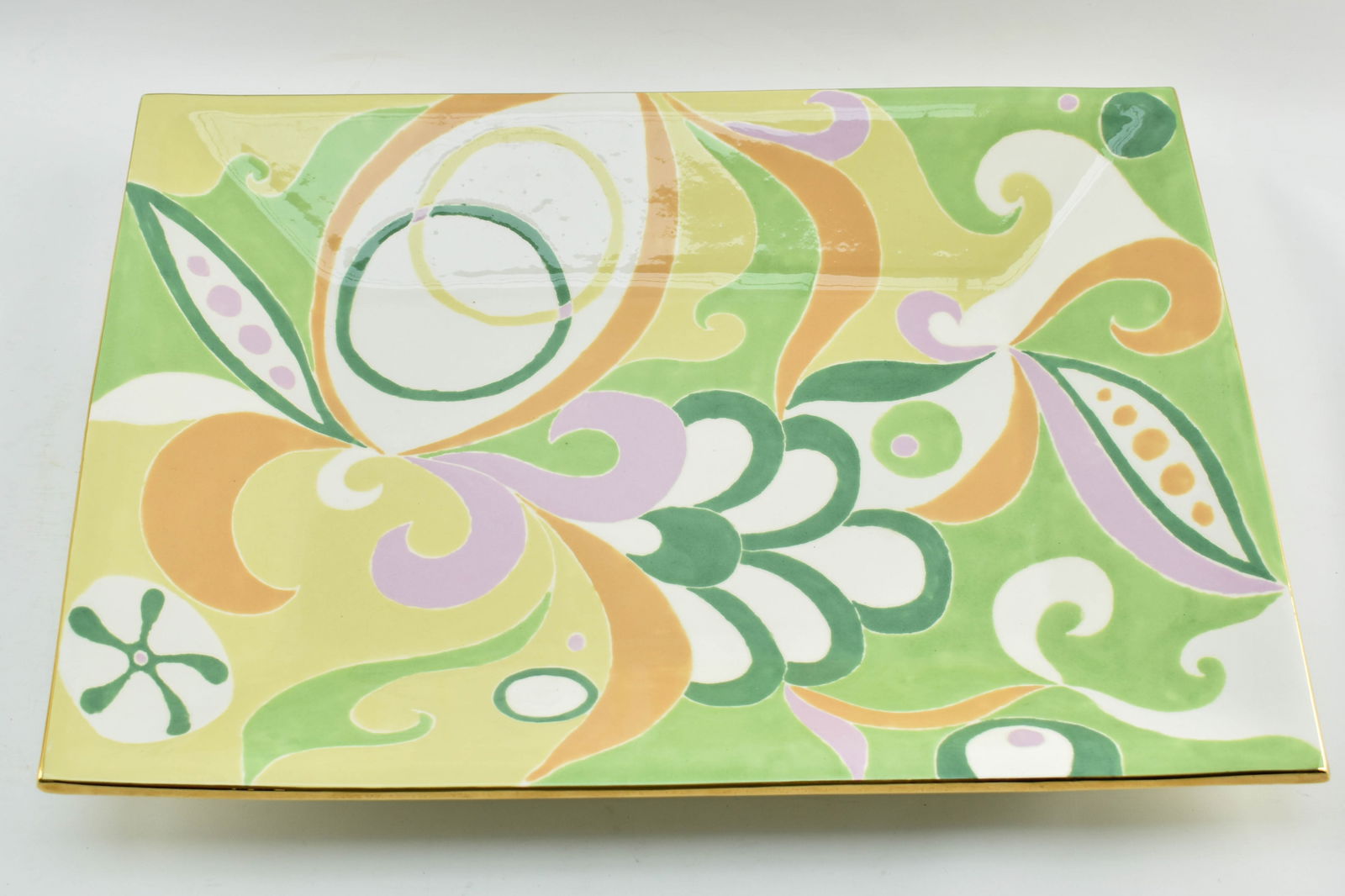 Multicolored Jill Rosenwald Signed Ceramic Platter (1 of 7)