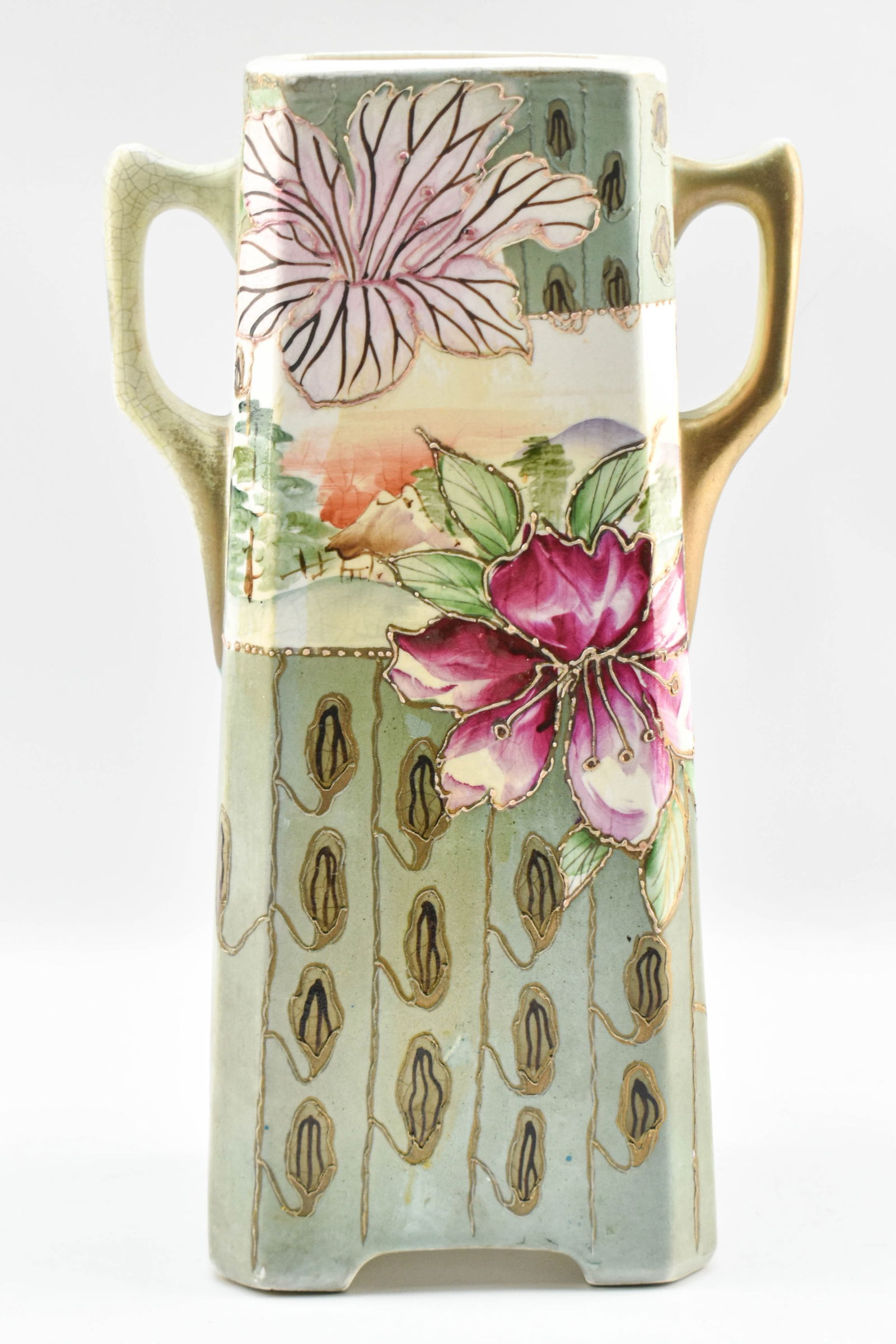 Hand-Painted Nippon Porcelain Vase with Moriage (1 of 11)
