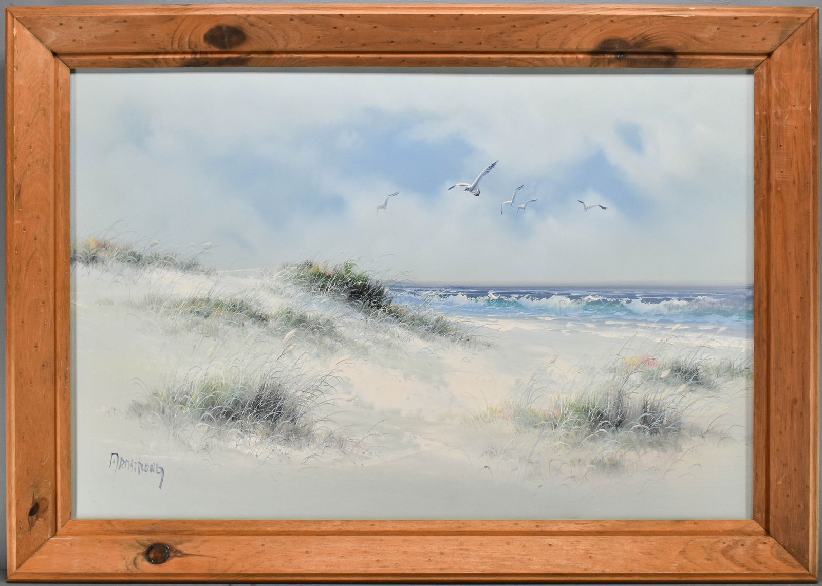 Framed Beach Painting Signed Armstrong (1 of 6)