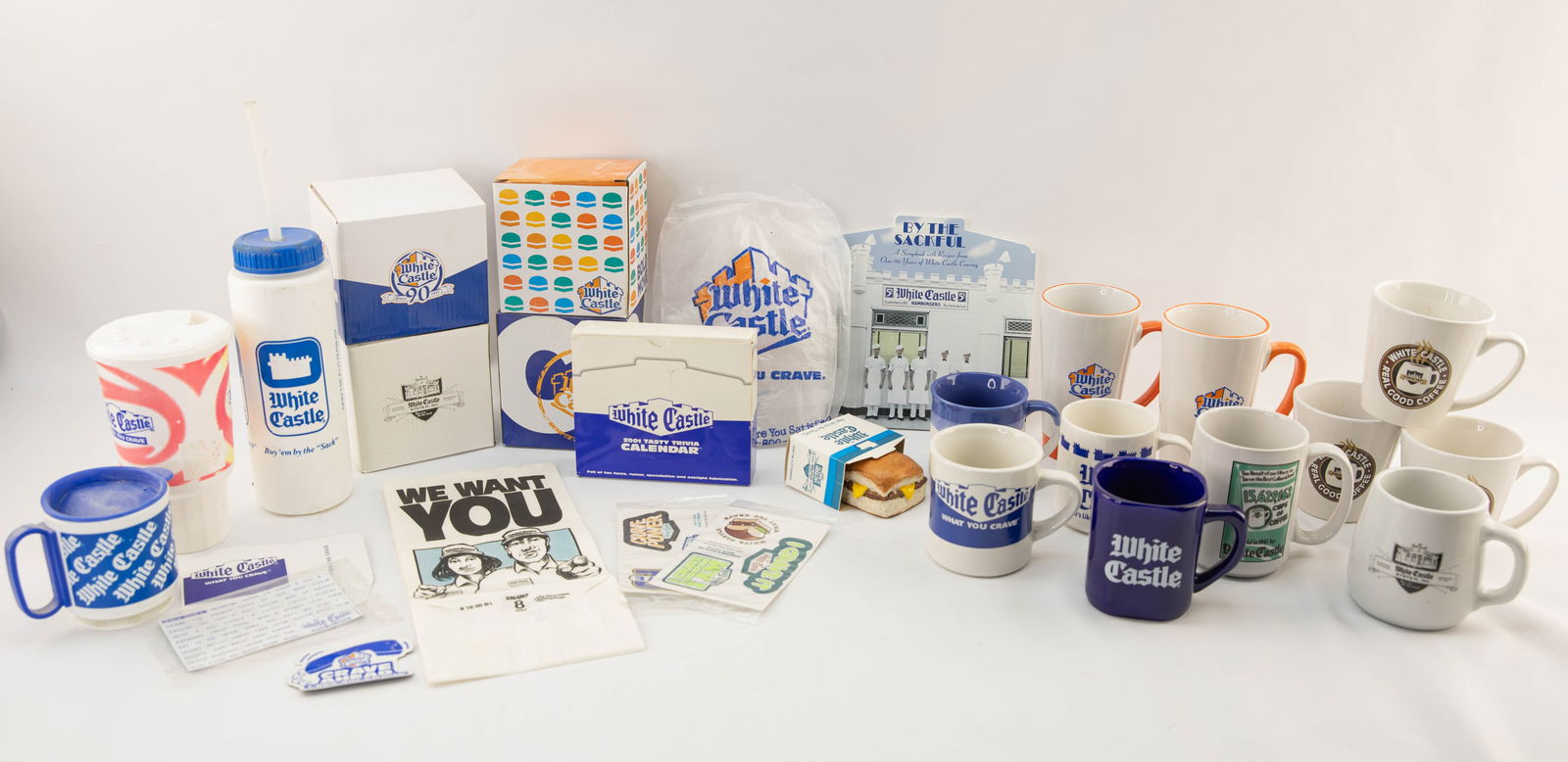 White Castle Memorabilia, Incl. Mugs, Stickers, Calendar, Cookbook, Etc. (1 of 10)
