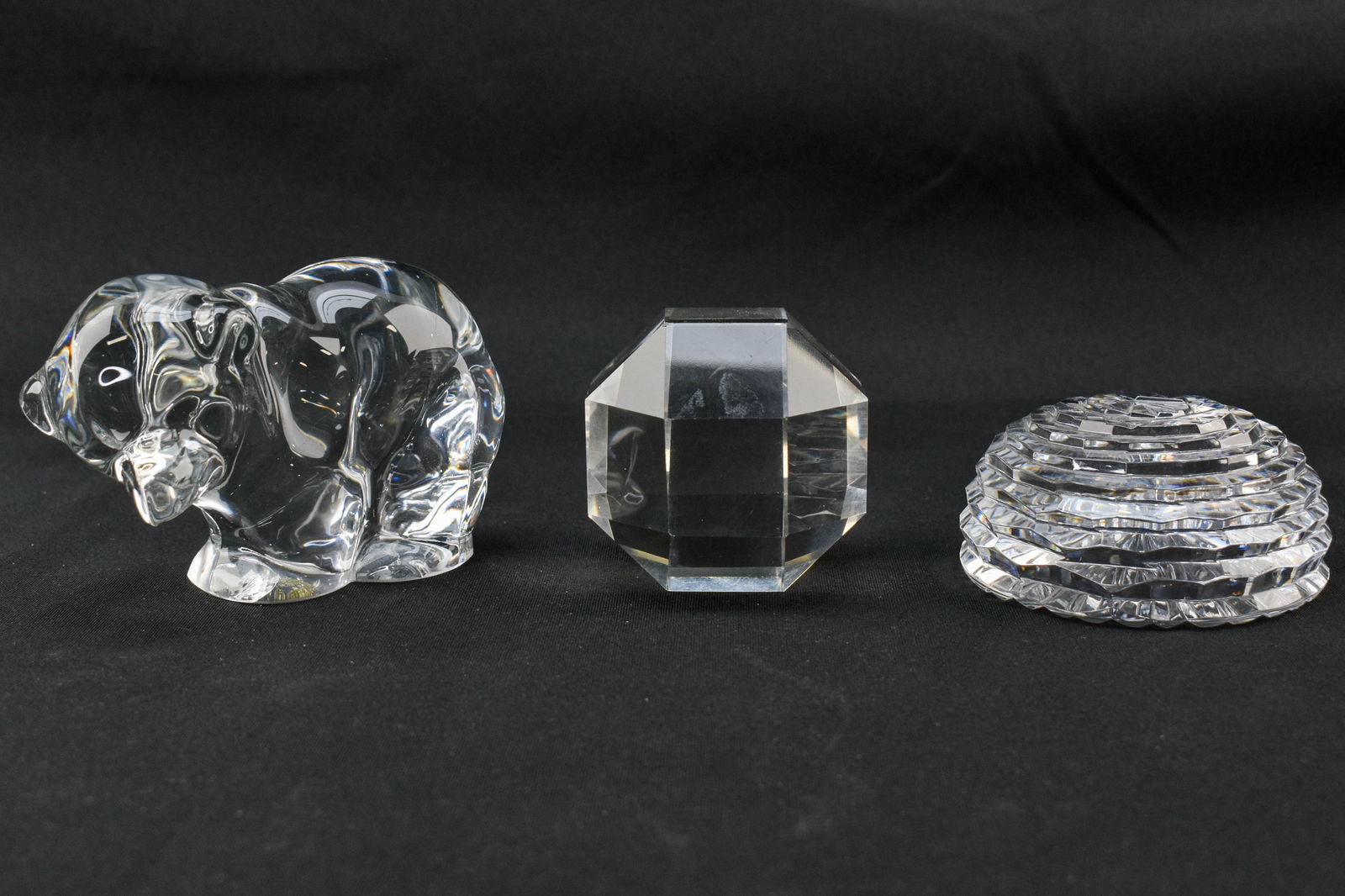 Three Clear Glass Paperweights (1 of 9)