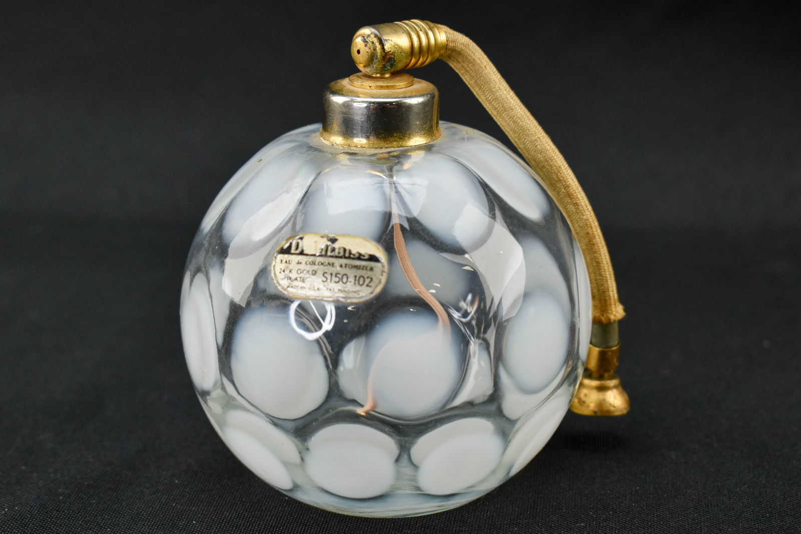 Antique DeVilbiss 24K Gold Plated Glass Perfume Atomizer (1 of 6)