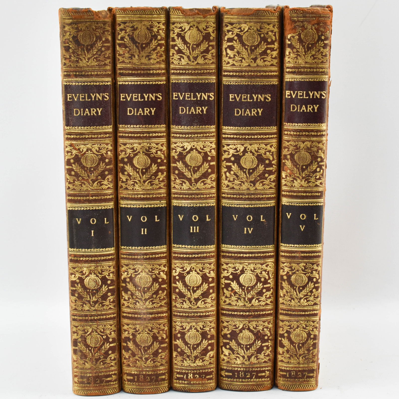 1827 Memoirs of John Evelyn, Five Volumes (1 of 5)