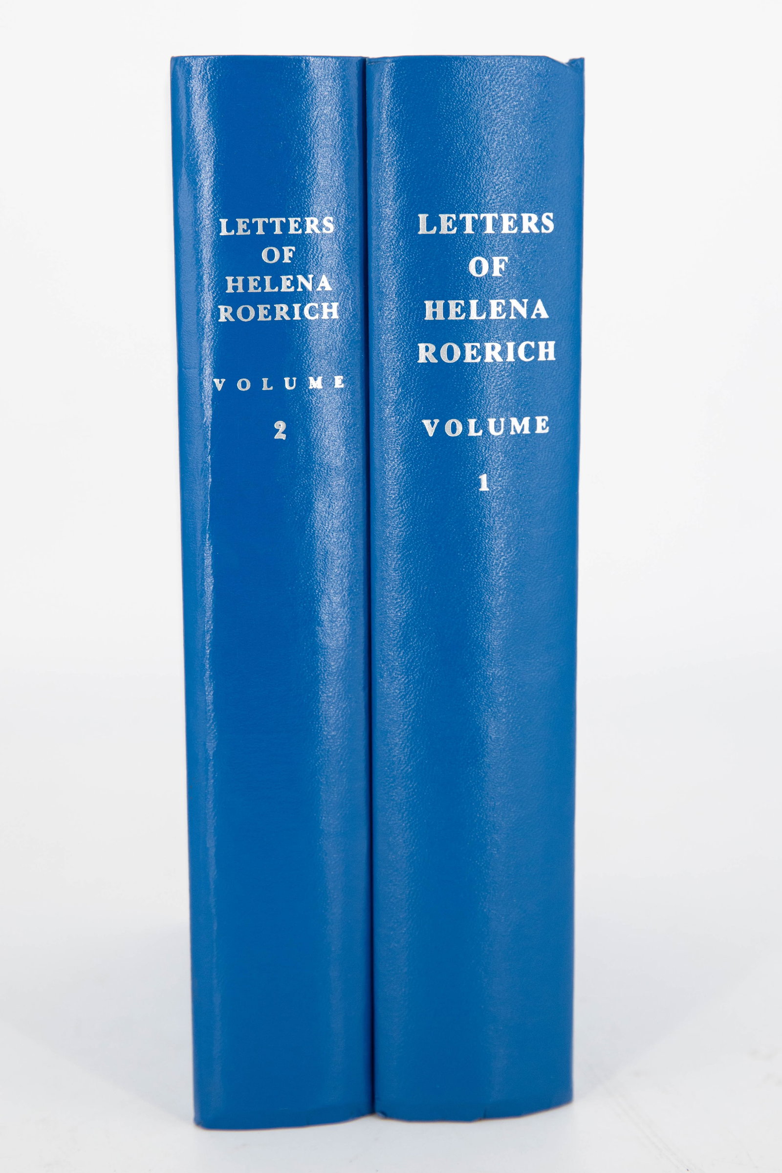 Letters of Helena Roerich, Volumes 1 & 2, 1979: Volumes 1 and 2 of the compiled Letters of Helena Roerich 1929-1938 and 1935-1939. in blue hardcovers with silver print. First published in Latvia in 1939, and in English in 1954. Helena Ivanovna Roer
