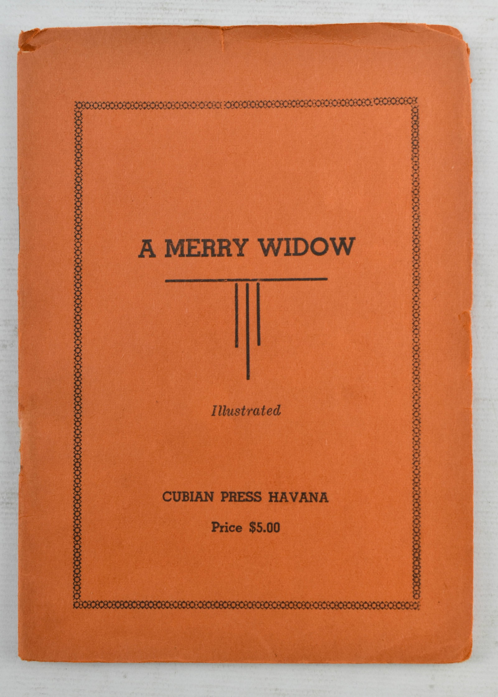 Vintage A Merry Widow Erotica Booklet, Cubian Press: Vintage paper booklet titled A Merry Widow featuring an erotic short story set in Austria titled A Merry Widow and published by Cubian Press in Havana. Features black and white photographic illustrati